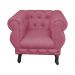 Poltrona Decorativa Maya Pés Luis XV Suede Rosa - DS Estofados