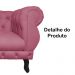 Poltrona Decorativa Maya Pés Luis XV Suede Rosa - DS Estofados