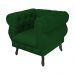 Poltrona Decorativa Maya Pés Luis XV Suede Verde - DS Estofados