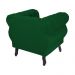 Poltrona Decorativa Maya Pés Luis XV Suede Verde - DS Estofados