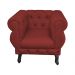 Poltrona Decorativa Maya Pés Luis XV Suede Vermelho - DS Estofados