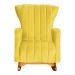 Poltrona Decorativa Melinda Pés Balanço Suede Amarelo