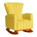 Poltrona Decorativa Melinda Pés Balanço Suede Amarelo