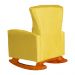 Poltrona Decorativa Melinda Pés Balanço Suede Amarelo