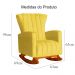 Poltrona Decorativa Melinda Pés Balanço Suede Amarelo