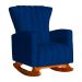 Poltrona Decorativa Melinda Pés Balanço Suede Azul Marinho