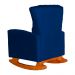 Poltrona Decorativa Melinda Pés Balanço Suede Azul Marinho