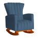 Poltrona Decorativa Melinda Pés Balanço Suede Azul Royal