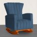 Poltrona Decorativa Melinda Pés Balanço Suede Azul Royal