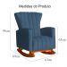 Poltrona Decorativa Melinda Pés Balanço Suede Azul Royal