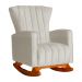 Poltrona Decorativa Melinda Pés Balanço Suede Bege