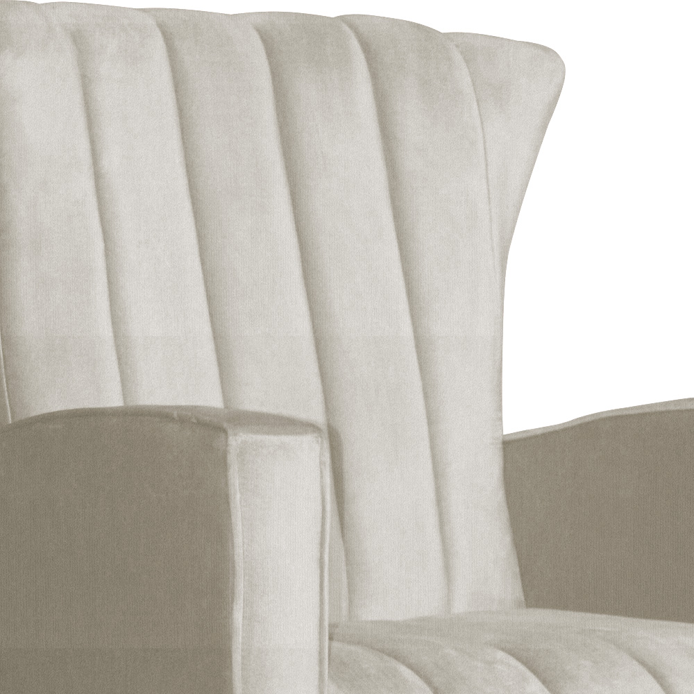 Poltrona Decorativa Melinda Pés Balanço Suede Bege