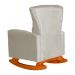 Poltrona Decorativa Melinda Pés Balanço Suede Bege