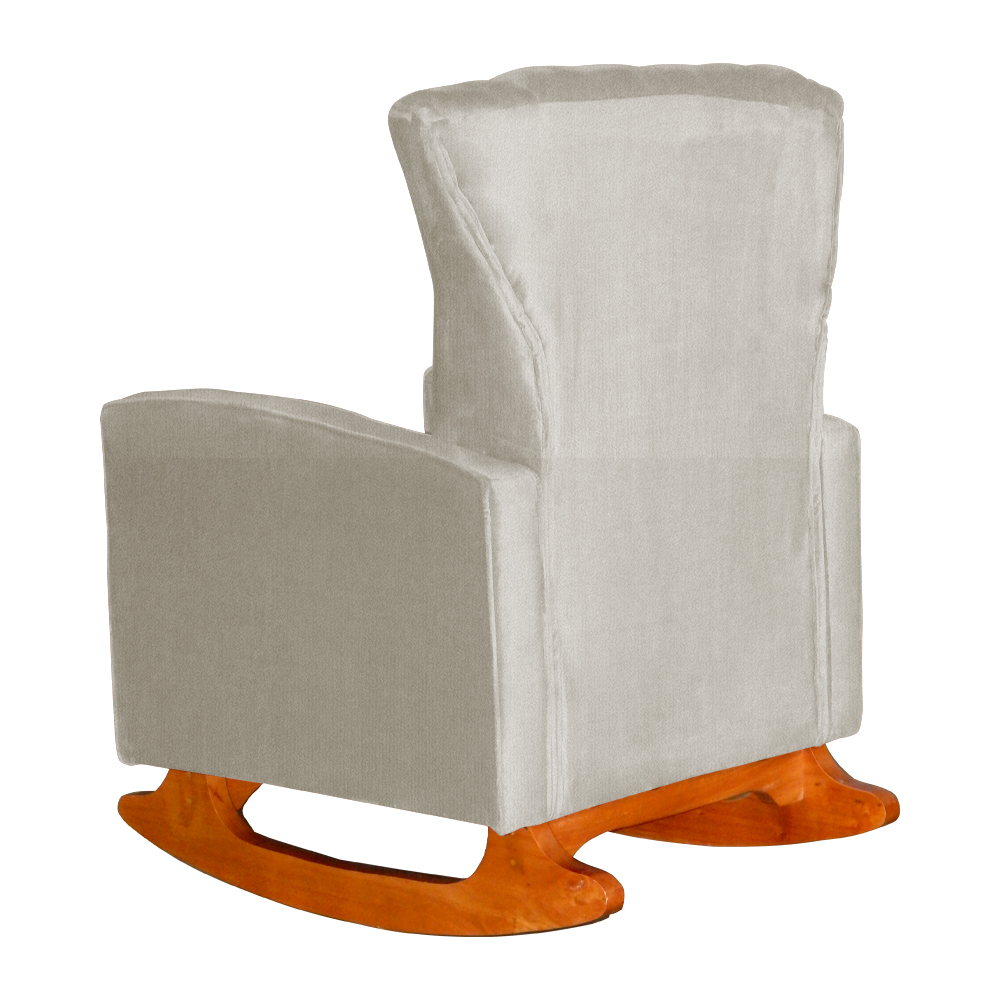 Poltrona Decorativa Melinda Pés Balanço Suede Bege