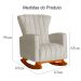 Poltrona Decorativa Melinda Pés Balanço Suede Bege