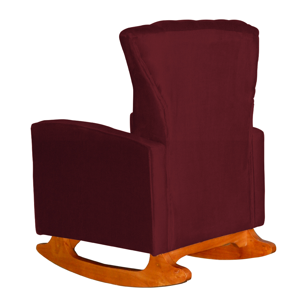 Poltrona Decorativa Melinda Pés Balanço Suede Bordô