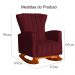 Poltrona Decorativa Melinda Pés Balanço Suede Bordô