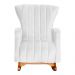 Poltrona Decorativa Melinda Pés Balanço Suede Branco