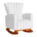 Poltrona Decorativa Melinda Pés Balanço Suede Branco