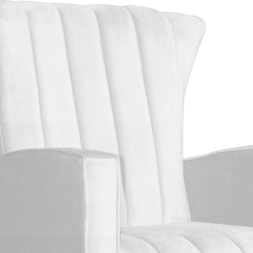 Poltrona Decorativa Melinda Pés Balanço Suede Branco