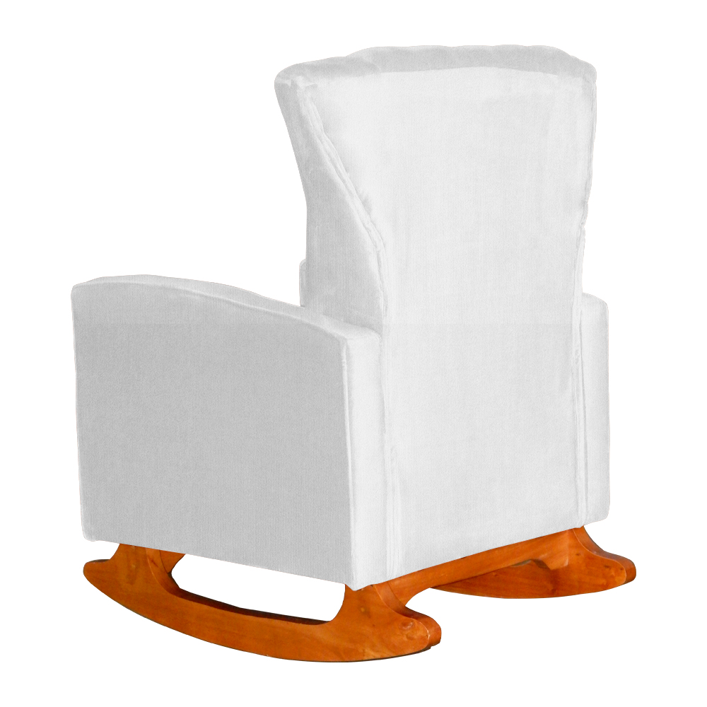 Poltrona Decorativa Melinda Pés Balanço Suede Branco