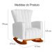 Poltrona Decorativa Melinda Pés Balanço Suede Branco