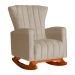 Poltrona Decorativa Melinda Pés Balanço Suede Capuccino