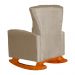 Poltrona Decorativa Melinda Pés Balanço Suede Capuccino