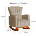 Poltrona Decorativa Melinda Pés Balanço Suede Capuccino