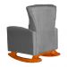 Poltrona Decorativa Melinda Pés Balanço Suede Cinza