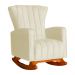 Poltrona Decorativa Melinda Pés Balanço Suede Marfim