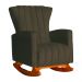 Poltrona Decorativa Melinda Pés Balanço Suede Marrom