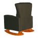 Poltrona Decorativa Melinda Pés Balanço Suede Marrom