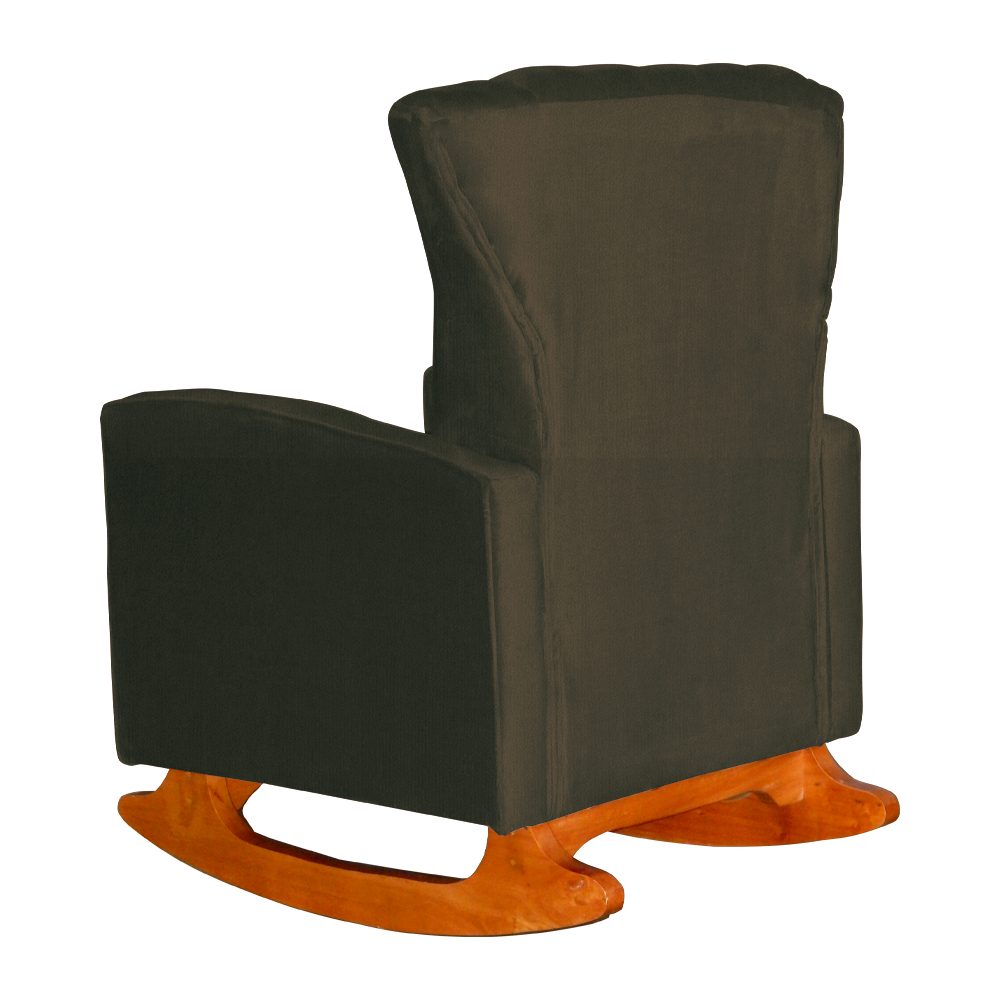 Poltrona Decorativa Melinda Pés Balanço Suede Marrom