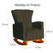 Poltrona Decorativa Melinda Pés Balanço Suede Marrom