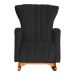 Poltrona Decorativa Melinda Pés Balanço Suede Preto