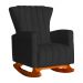 Poltrona Decorativa Melinda Pés Balanço Suede Preto