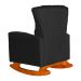 Poltrona Decorativa Melinda Pés Balanço Suede Preto