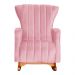 Poltrona Decorativa Melinda Pés Balanço Suede Rosa