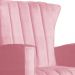 Poltrona Decorativa Melinda Pés Balanço Suede Rosa