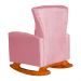 Poltrona Decorativa Melinda Pés Balanço Suede Rosa