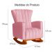 Poltrona Decorativa Melinda Pés Balanço Suede Rosa