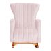 Poltrona Decorativa Melinda Pés Balanço Suede Rosa