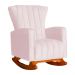 Poltrona Decorativa Melinda Pés Balanço Suede Rosa