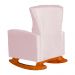Poltrona Decorativa Melinda Pés Balanço Suede Rosa