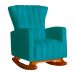 Poltrona Decorativa Melinda Pés Balanço Suede Turquesa