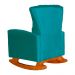 Poltrona Decorativa Melinda Pés Balanço Suede Turquesa
