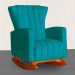 Poltrona Decorativa Melinda Pés Balanço Suede Turquesa