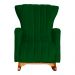 Poltrona Decorativa Melinda Pés Balanço Suede Verde