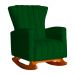 Poltrona Decorativa Melinda Pés Balanço Suede Verde